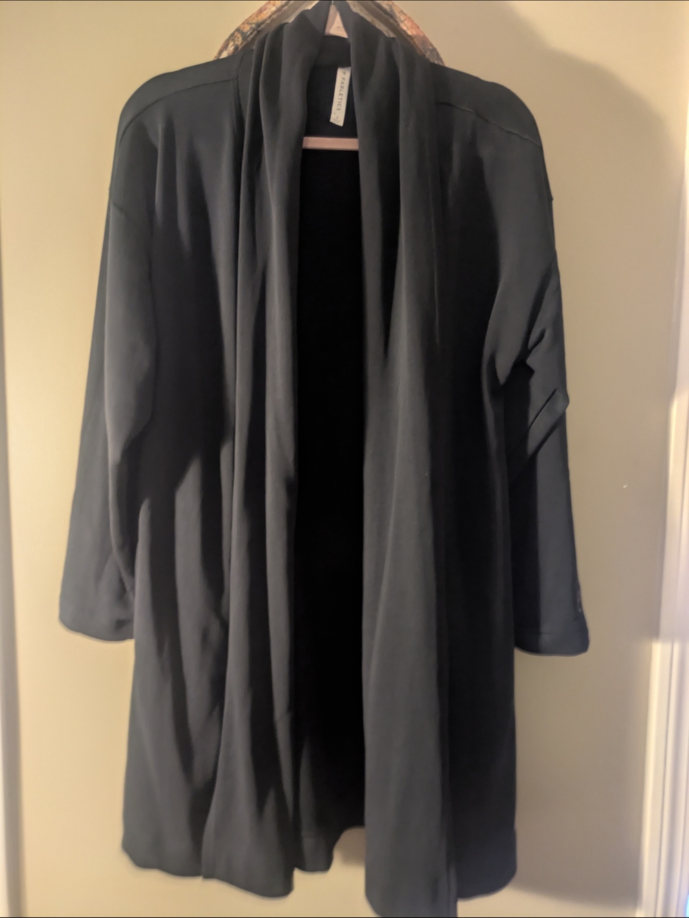 New Without Tags Fabletics Black Open-Front Trench Coatigan